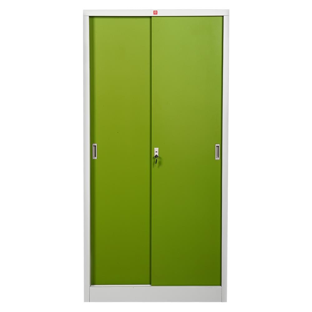 ตู้เหล็กสูงบานเลื่อนทึบ LUCKY WORLD KSS-914-GG สีเขียว