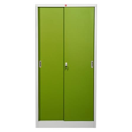 ตู้เหล็กสูงบานเลื่อนทึบ LUCKY WORLD KSS-914-GG สีเขียว