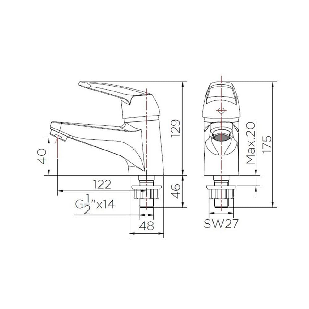 ก๊อกอ่างล้างหน้าเดี่ยว KARAT KF-26-610-50
