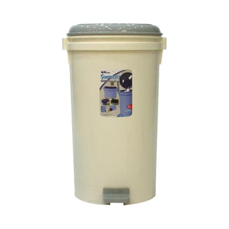 ถังขยะเหยียบกลม REANGWA 9086 ขนาด 35L สีขาว/เทา_0
