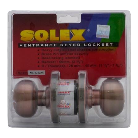 ลูกบิดประตู หัวจัน SOLEX 3210 AC สีทองแดงรมดำ