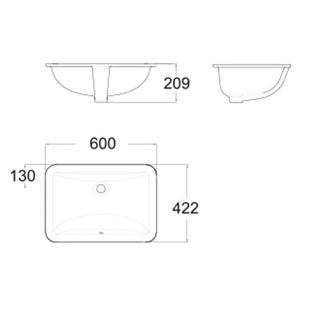 อ่างล้างหน้าฝังใต้เคาน์เตอร์ AMERICAN STANDARD TF-0459 สีขาว_1
