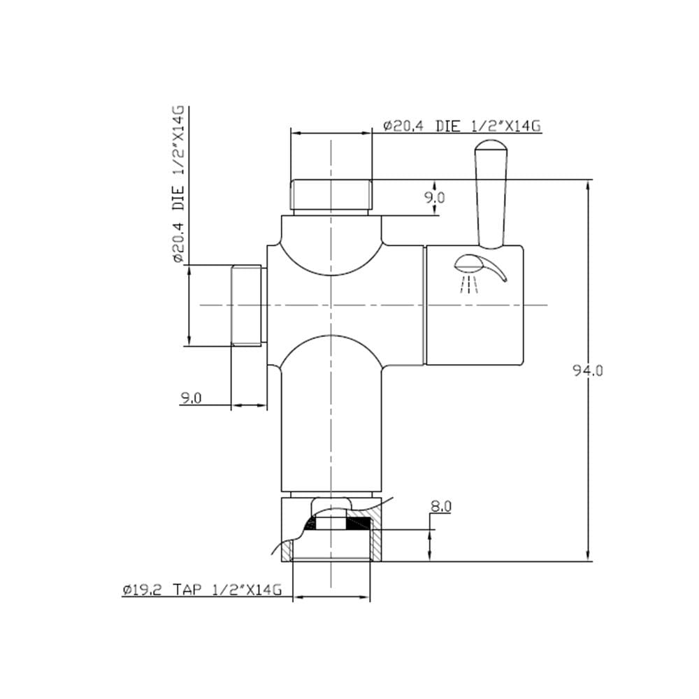 ตัวเปลี่ยนทิศทางน้ำ HANG DV-004