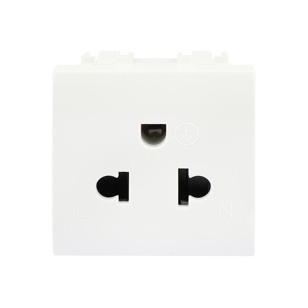 เต้ารับเดี่ยว 3 ขา มีกราวด์ BTICINO N4126 LIVING LIGHT สีขาว