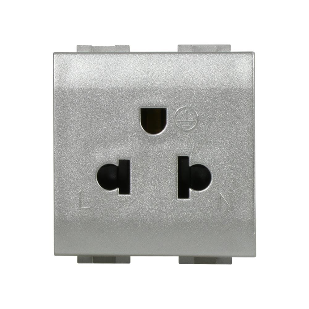 เต้ารับเดี่ยว 3 ขา BTICINO NT4126 LIVING LIGHT สีเงิน