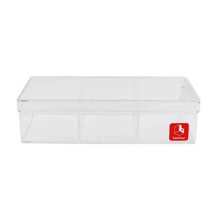 กล่องแบ่งช่อง 3 ช่อง BOXBOX 639L 10x21x6 ซม. สีขาว_0