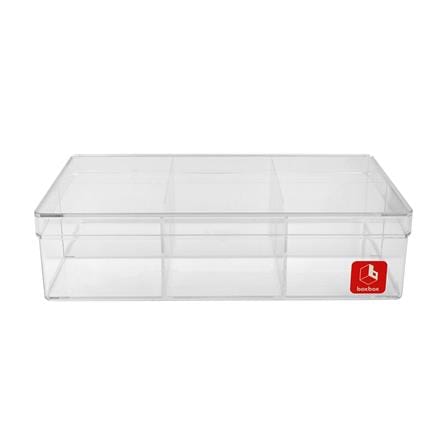 กล่องแบ่งช่อง 6 ช่อง BOXBOX 6236L 13.5x23x6 ซม. สีขาว_1