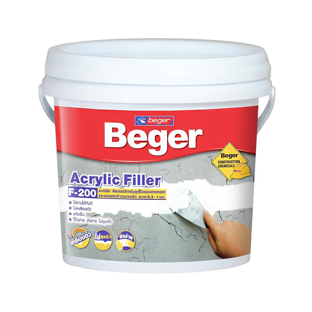 สีโป๊วปูน BEGER ACRYLIC FILLER F-200 1 แกลลอน