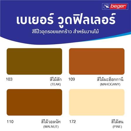 สีโป๊วไม้ BEGER WOOD FILLER 110 สีวอลนัท 500 กรัม_2