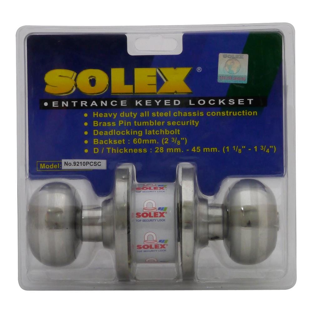 ลูกบิดประตู หัวจัน SOLEX 9210 PC/SC สีสเตนเลส/สเตนเลสเงา