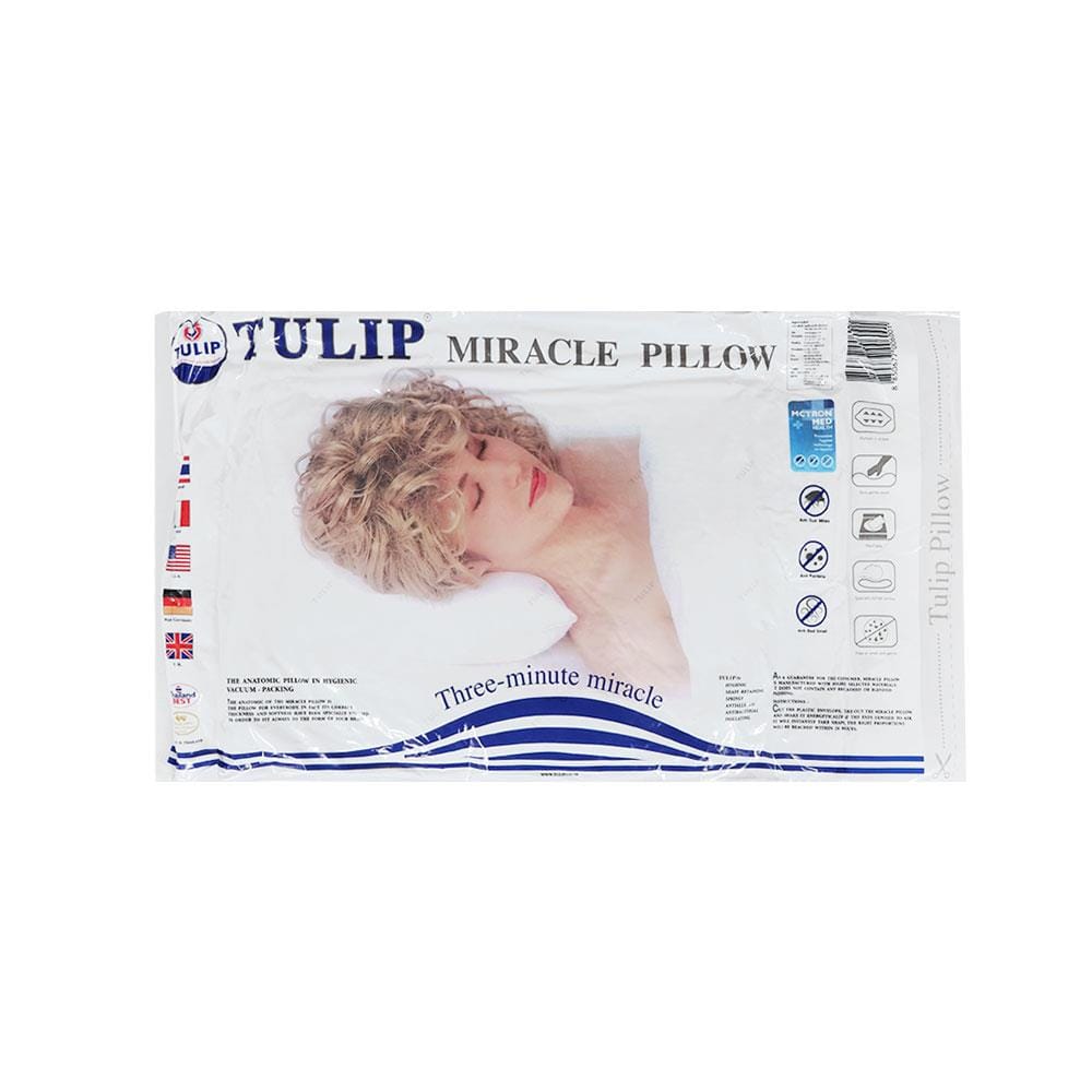 หมอนหนุนสุญญากาศ ใยสังเคราะห์ TULIP MIRACLE 00600 18x28 นิ้ว สีขาว