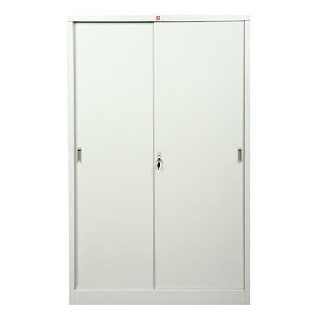 ตู้เหล็กสูงบานเลื่อนทึบ LUCKY WORLD KSS-120K-TG สีเทาทราย