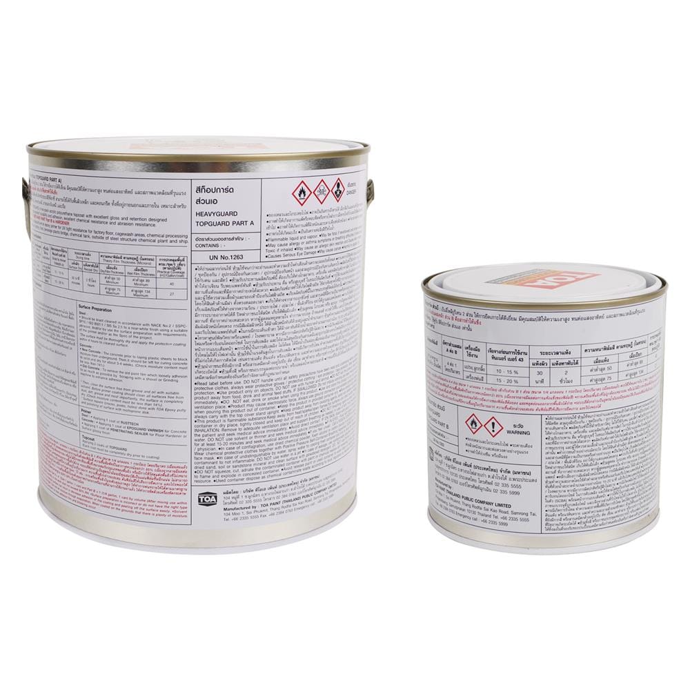สีงานอุตสาหกรรมและสีทับหน้า TOA TOP GUARD PART A+B RAL7035 สีเทา1 แกลลอน