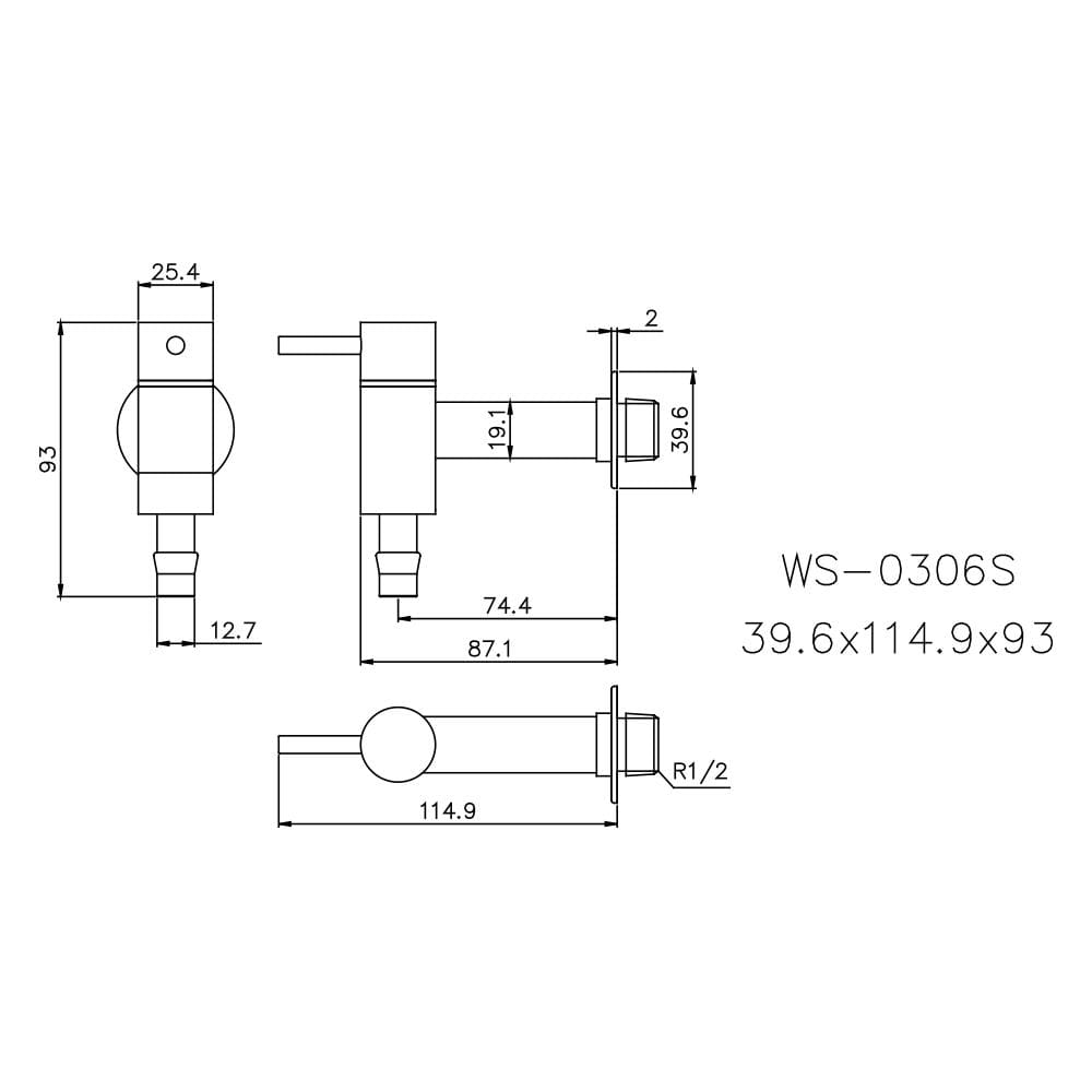 ก๊อกล้างพื้น 1 ทาง WS WS-0306 S