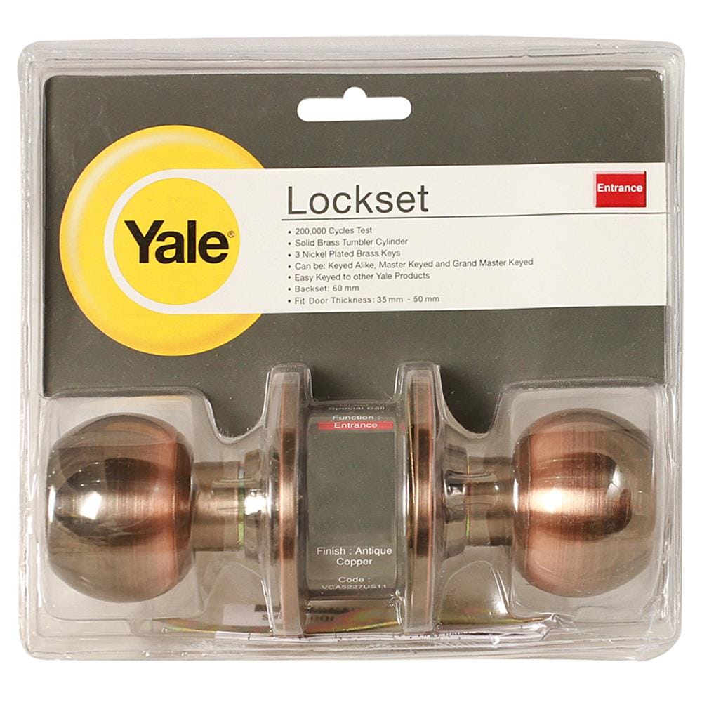 ลูกบิดประตู หัวกลม YALE KN-VCA5227US11 สีทองแดงรมดำ