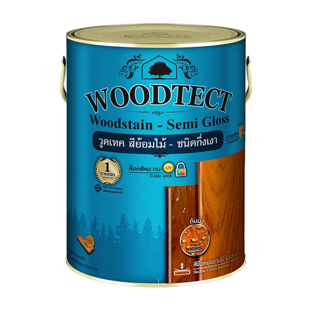 สีย้อมไม้ WOODTECT 201 สีไม้สัก กึ่งเงา 1/4GL