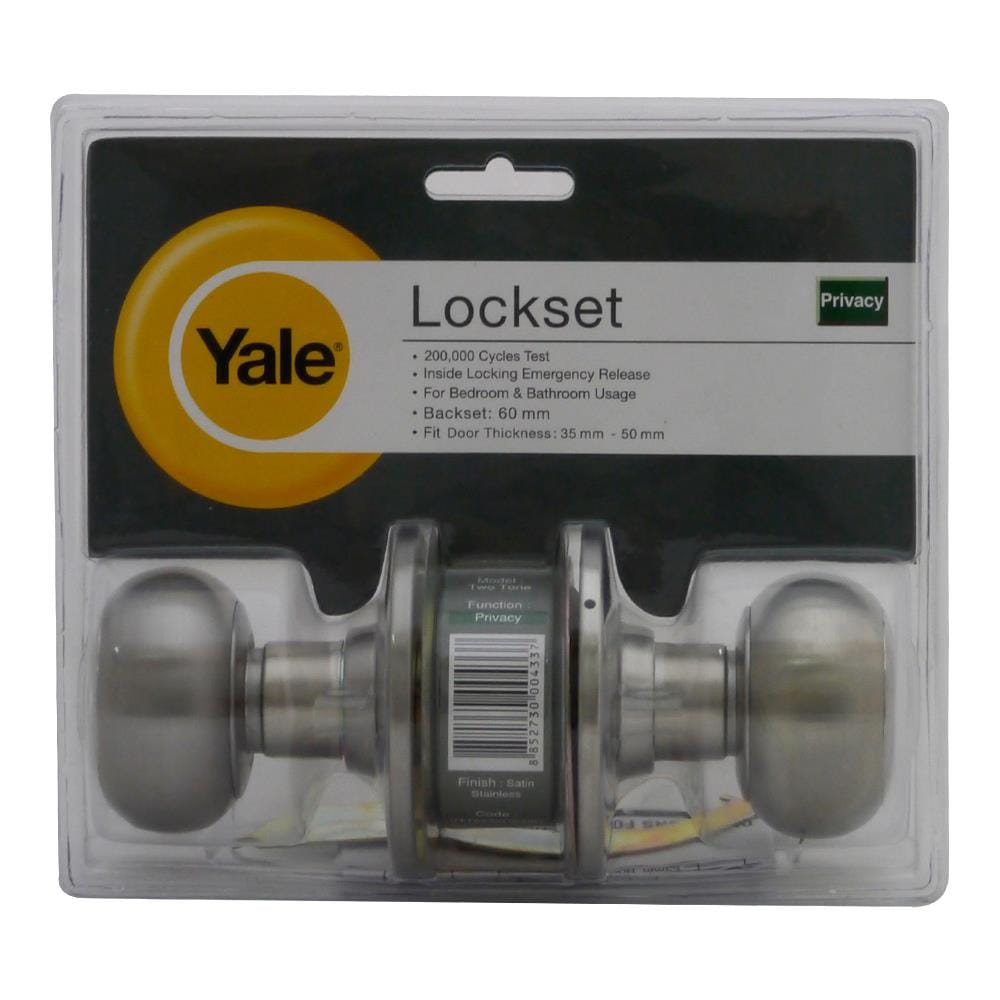 ลูกบิดประตูห้องน้ำ หัวจัน YALE KN-VTT5222US32D สีสเตนเลส
