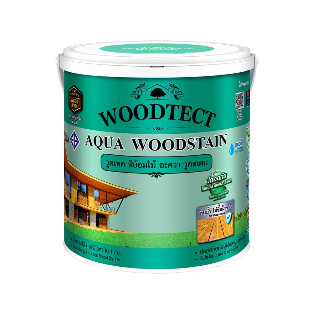 สีย้อมพื้นไม้ ชนิดด้าน WOODTECT AQUA AD-501 สีใส 1 แกลลอน