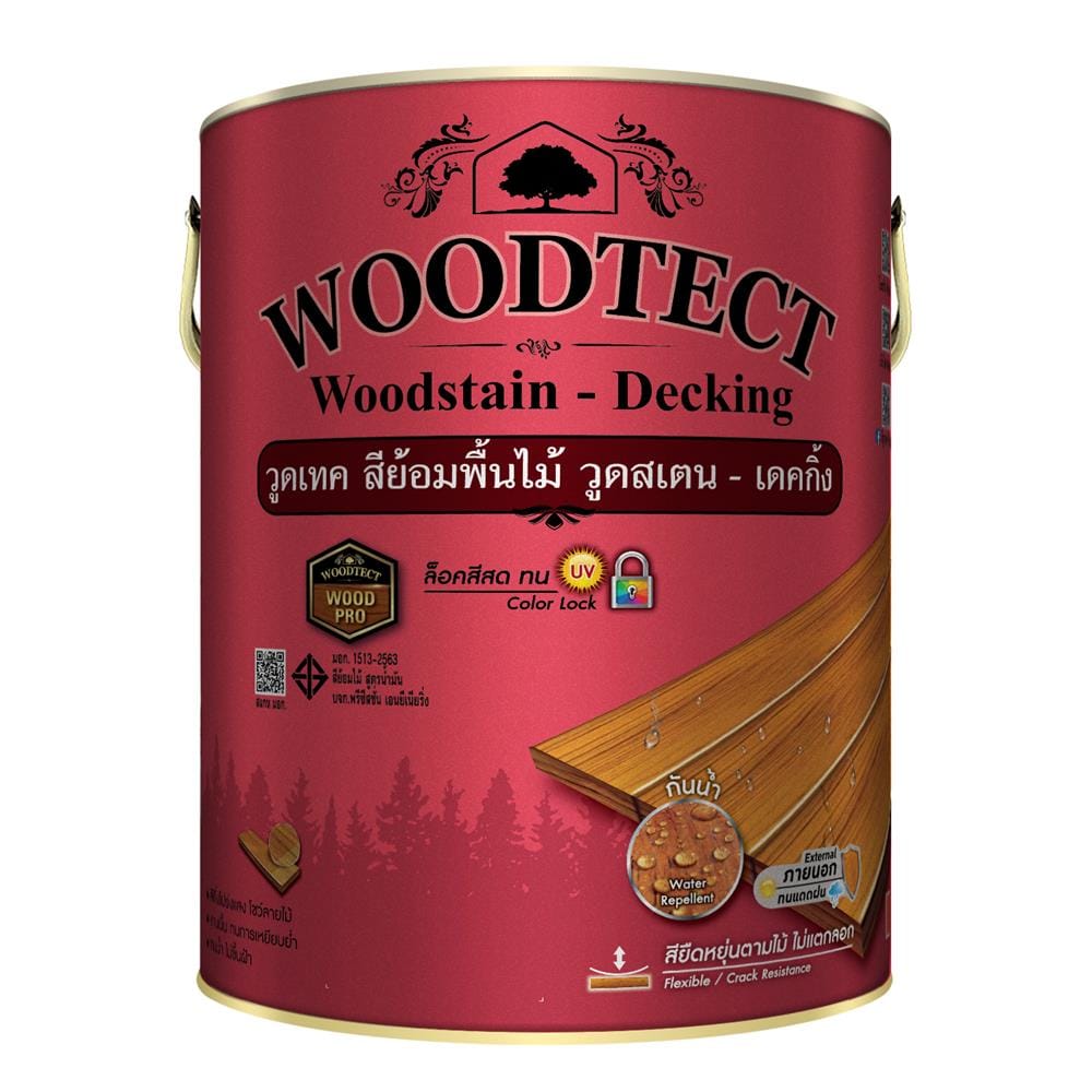 สีย้อมพื้นไม้ ชนิดด้าน WOODTECT 502 สีไม้สัก 1 แกลลอน