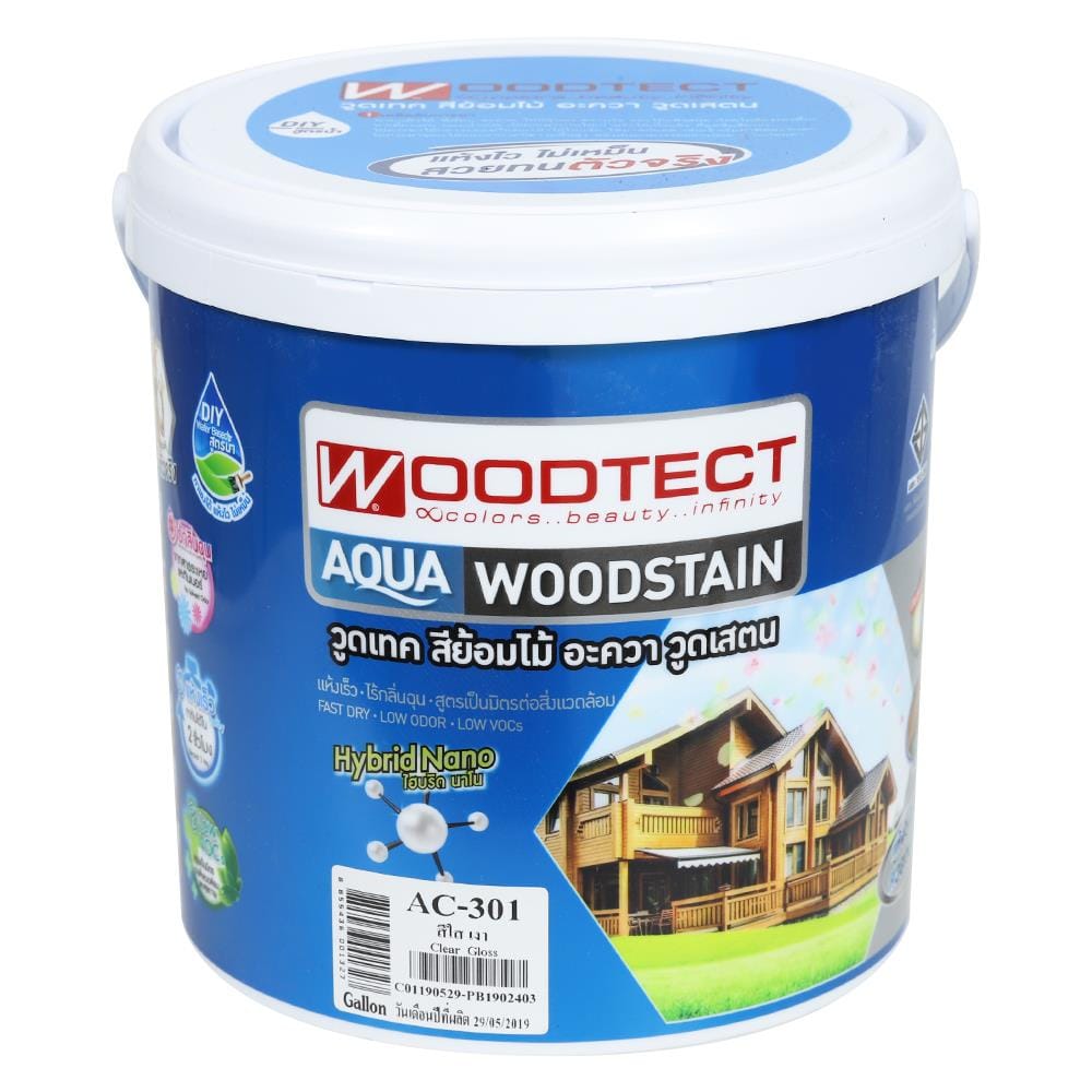 สีย้อมไม้ WOODTECT AQUA AC-301 สีใส เงา 1 แกลลอน