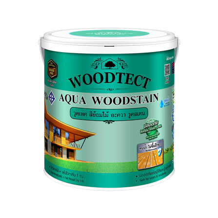 สีย้อมไม้ ชนิดเงา WOODTECT AQUA AG-101 สีไม้สัก 1 แกลลอน