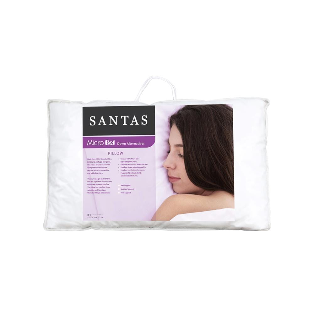 หมอนหนุน ใยสังเคราะห์ SANTAS MICROGEL MEDIUM 19x29 นิ้ว