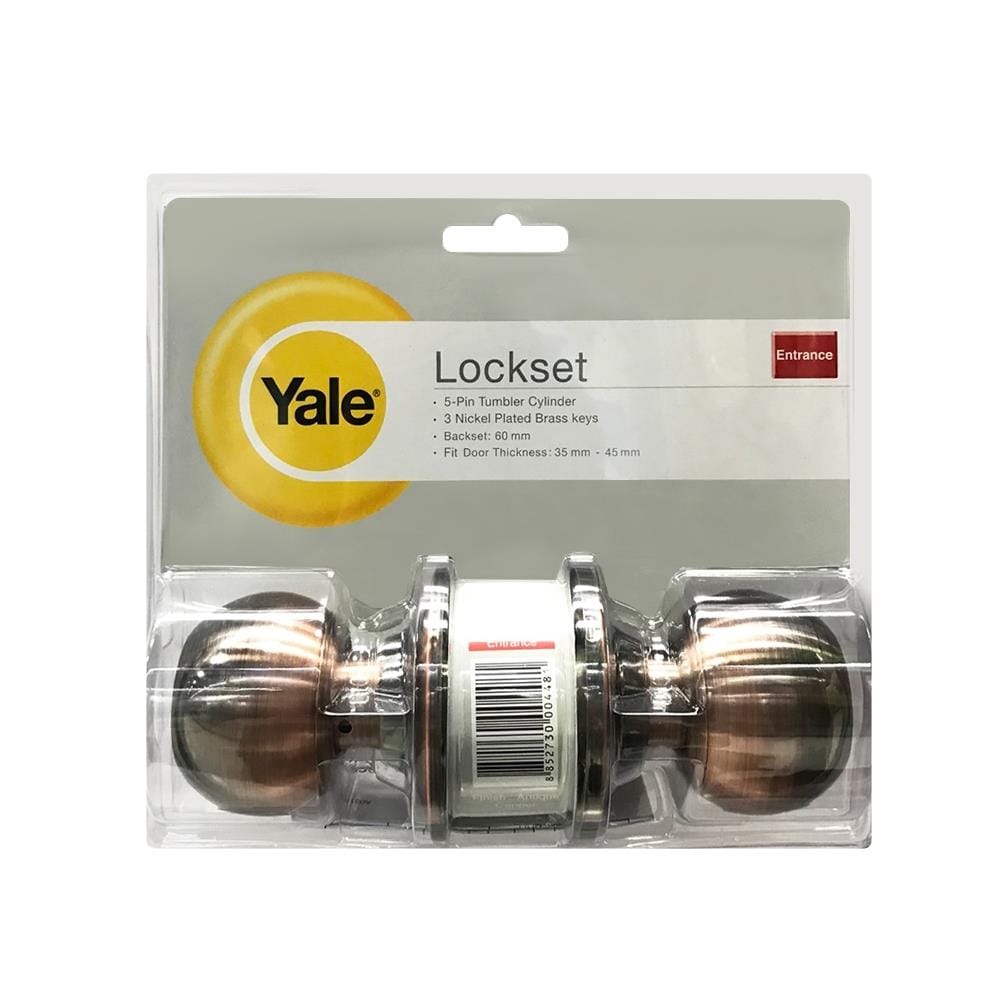 ลูกบิดประตู หัวกลม YALE KN-VCA5127US11 สีทองแดงรมดำ