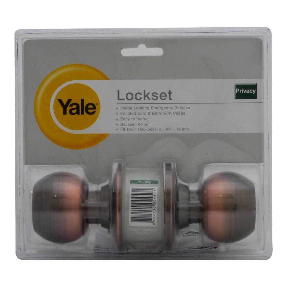 ลูกบิดประตูห้องน้ำ หัวกลม YALE KN-VCA5122US11 สีทองแดงรมดำ