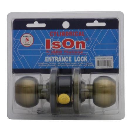 ลูกบิดประตู หัวกลม ISON 8013 AB สีทองเหลืองรมดำ_0