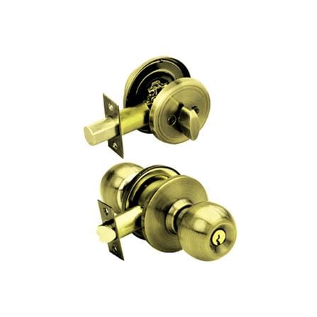 ลูกบิดประตู หัวกลม (พร้อม DEADBOLT) YALE CB-9217 US5 สีทองเหลืองรมดำ_0