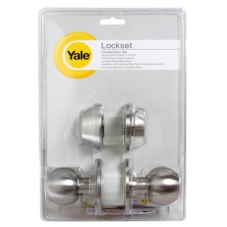 ลูกบิดประตู หัวกลม (พร้อม DEADBOLT) YALE CB-9217 US32D สีสเตนเลส_0