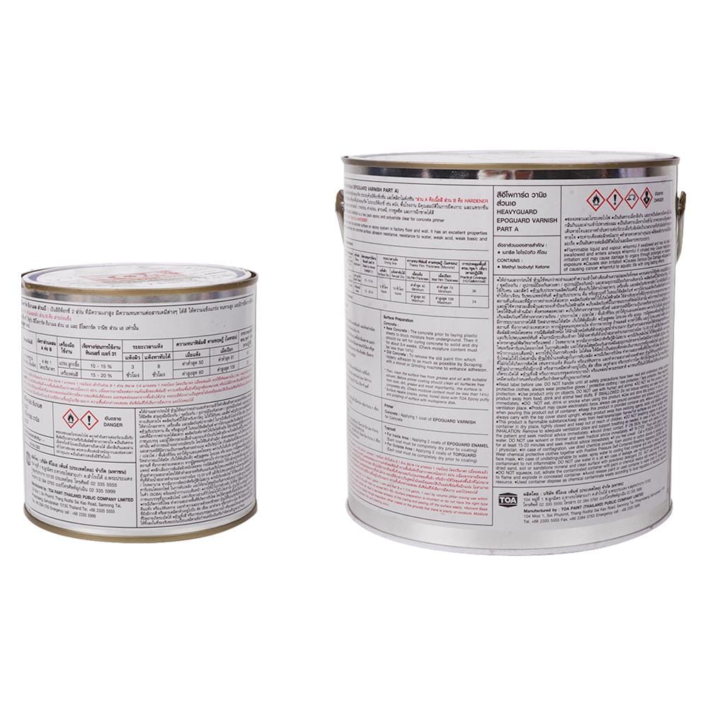 สีงานอุตสาหกรรม TOA HEAVY GUARD EPOGUARD PART A+B 9010 สี PURE WHITE 1 แกลลอน