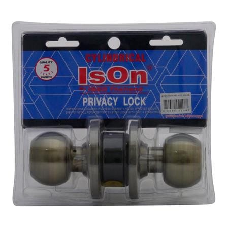 ลูกบิดประตูห้องน้ำ หัวกลม ISON 8013 AB-BK หัวกลม สีทองเหลืองรมดำ_0