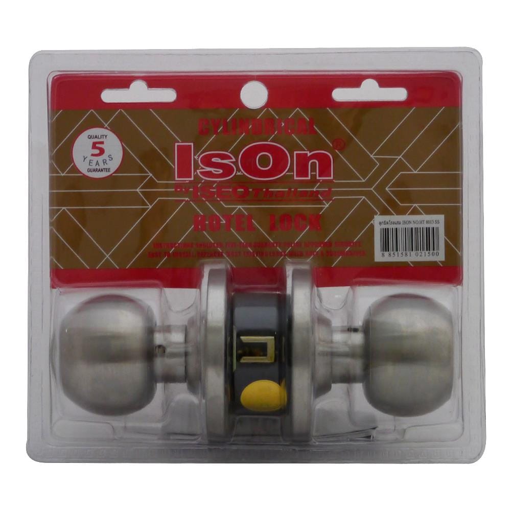 ลูกบิดประตูโรงแรม หัวกลม ISON HT 8013 SS สีสเตนเลส
