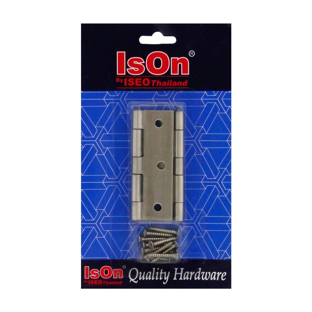 บานพับ 4x3 นิ้ว x 1.5 มม. ISON 444030 สีสเตนเลส (แพ็ก 2 ชิ้น)