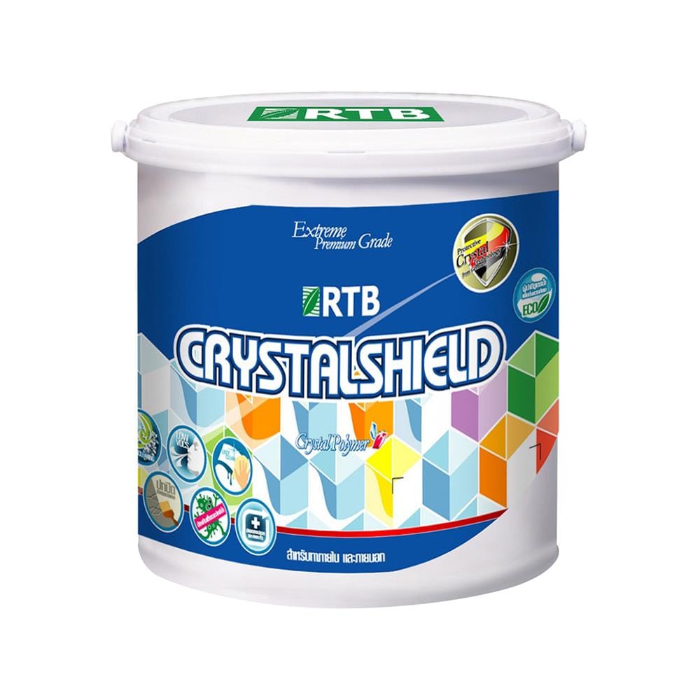 สีน้ำทาภายนอก ชนิดกึ่งเงา RTB CRYSTAL SHIELD BASE A สีขาว 2.5 แกลลอน