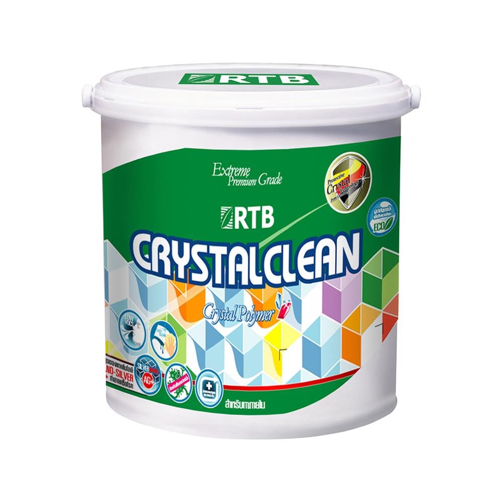 สีน้ำทาภายใน ชนิดกึ่งเงา RTB CRYSTAL CLEAN BASE B สีขาว 1 แกลลอน