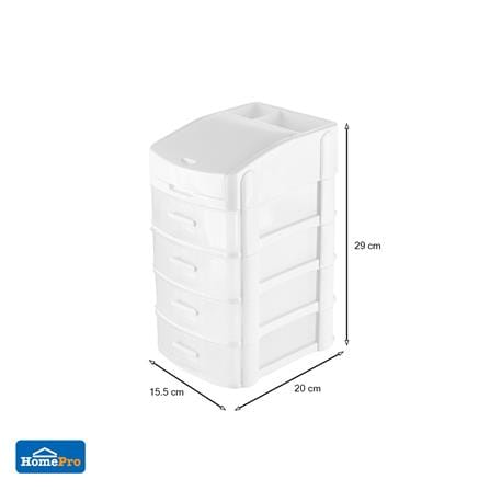 ชั้นลิ้นชักเล็ก 4 ชั้น API 1070M4 15.8X20X29 ซม. สีขาว_5
