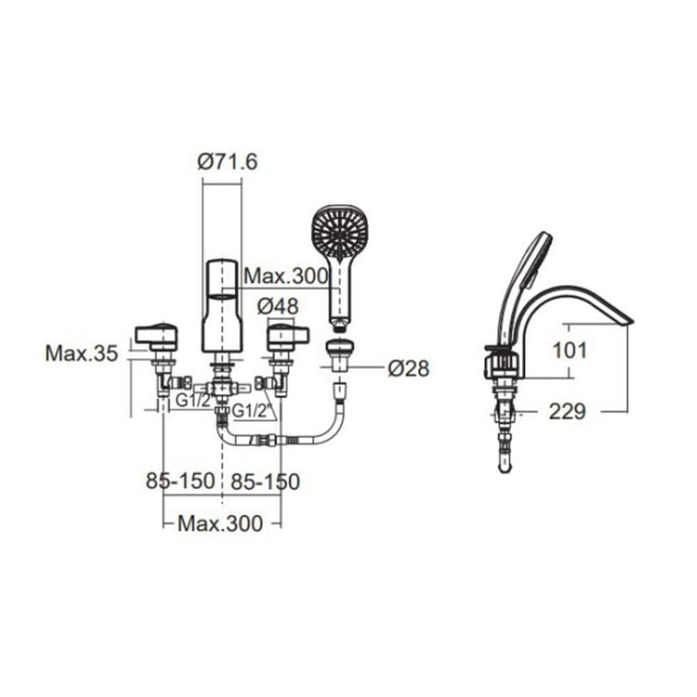 ก๊อกผสมอ่างอาบ AMERICAN STANDARD A-6800-700