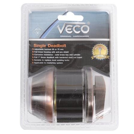 กุญแจลิ้นตาย 1 ด้าน VECO 101 สีทองแดงรมดำ_0
