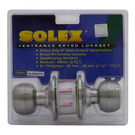 ลูกบิดประตู หัวกลม SOLEX 500 SS/PS สีสเตนเลส/สเตนเลสเงา_0