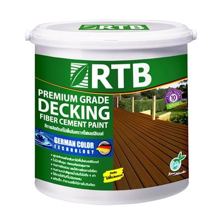 สีทาไม้พื้นไฟเบอร์ซีเมนต์ ชนิดเงา RTB DECKING PAINT 6204 สีไม้วอลนัท 1 แกลลอน