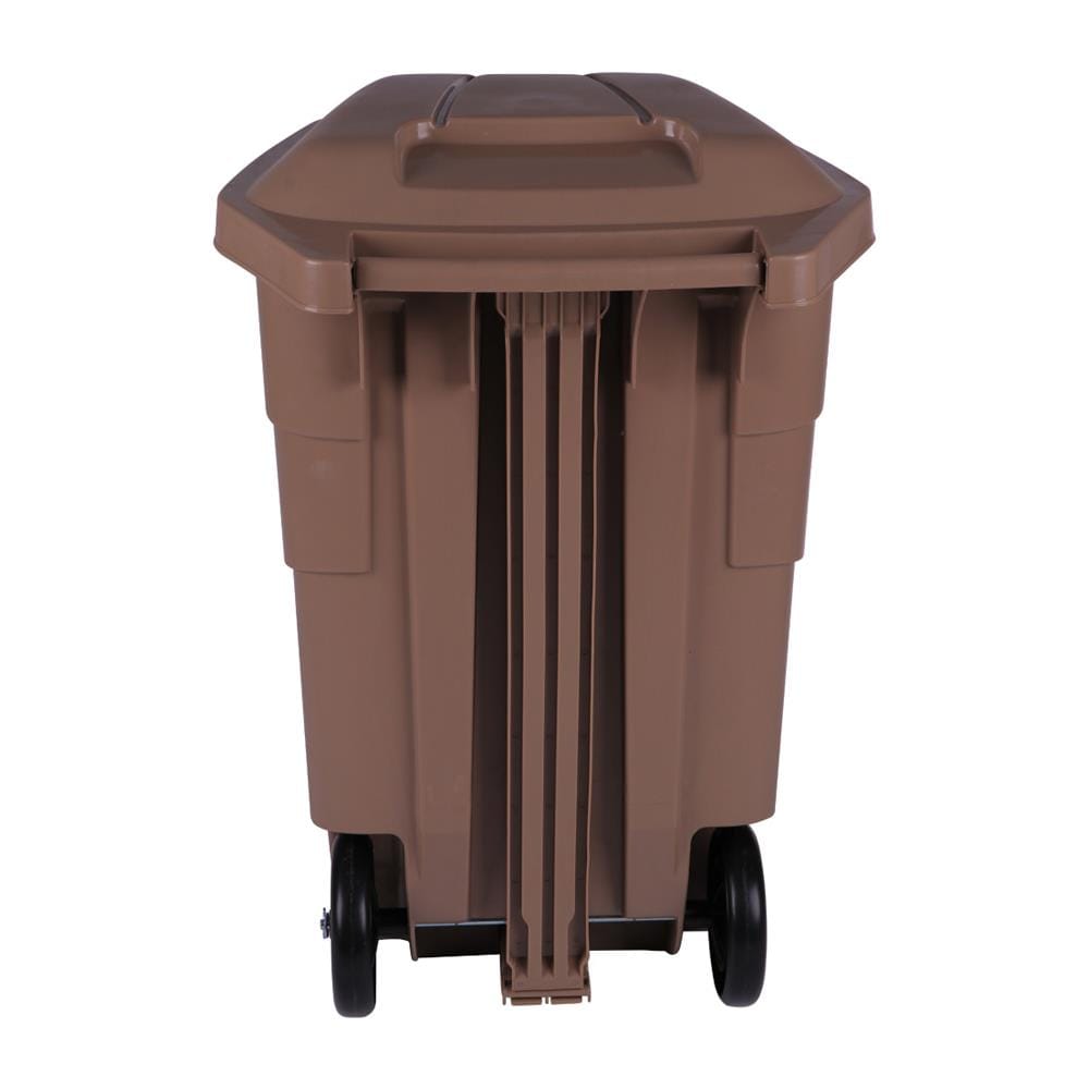 ถังขยะเหลี่ยมขาเหยียบ มีล้อ MODERN 85L สีเบจ
