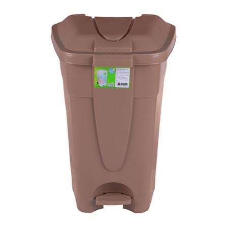 ถังขยะเหลี่ยมขาเหยียบ มีล้อ MODERN 85L สีเบจ_1