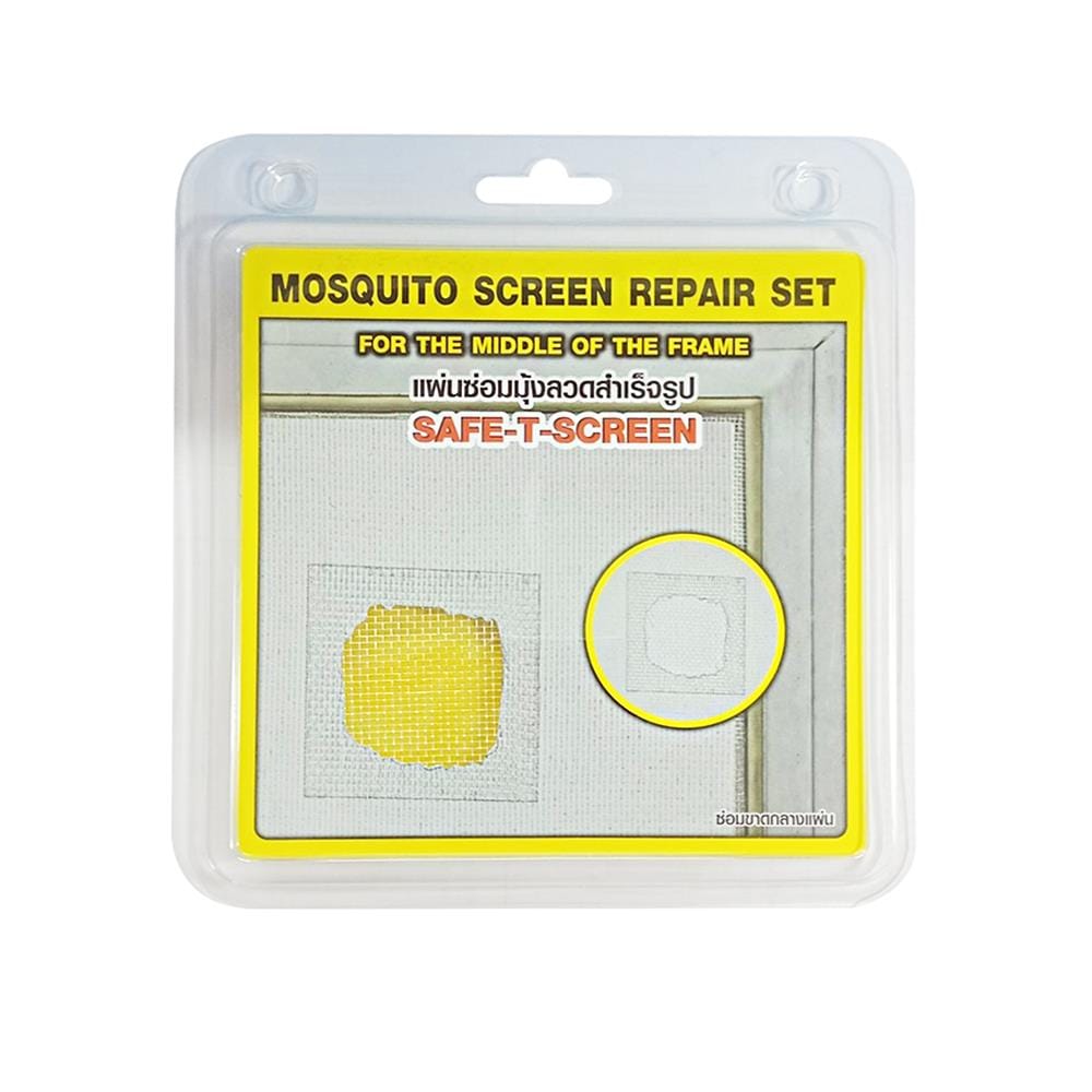 แผ่นซ่อมมุ้งลวดสำเร็จรูป อะลูมิเนียม SAFE-T-SCREEN A ซ่อมกลางแผ่น สีบรอนซ์เงิน  4 ชิ้น/แพ็ค