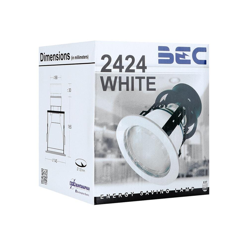 ดาวน์ไลท์ BEC 2424/WHITE 4 นิ้ว สีขาว กลม