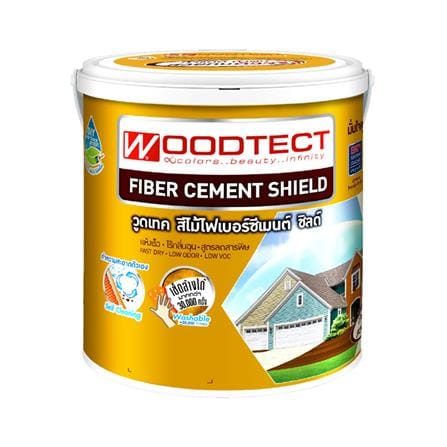 สีทาไม้ฝาไฟเบอร์ซีเมนต์ WOODTECT FT105 สีน้ำตาล เงา 1 แกลลอน