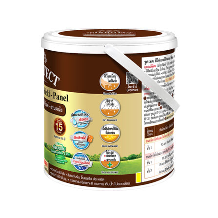 สีทาไม้ฝาไฟเบอร์ซีเมนต์ ชนิดเงา WOODTECT FT-105 สีไม้สัก 1 แกลลอน_2