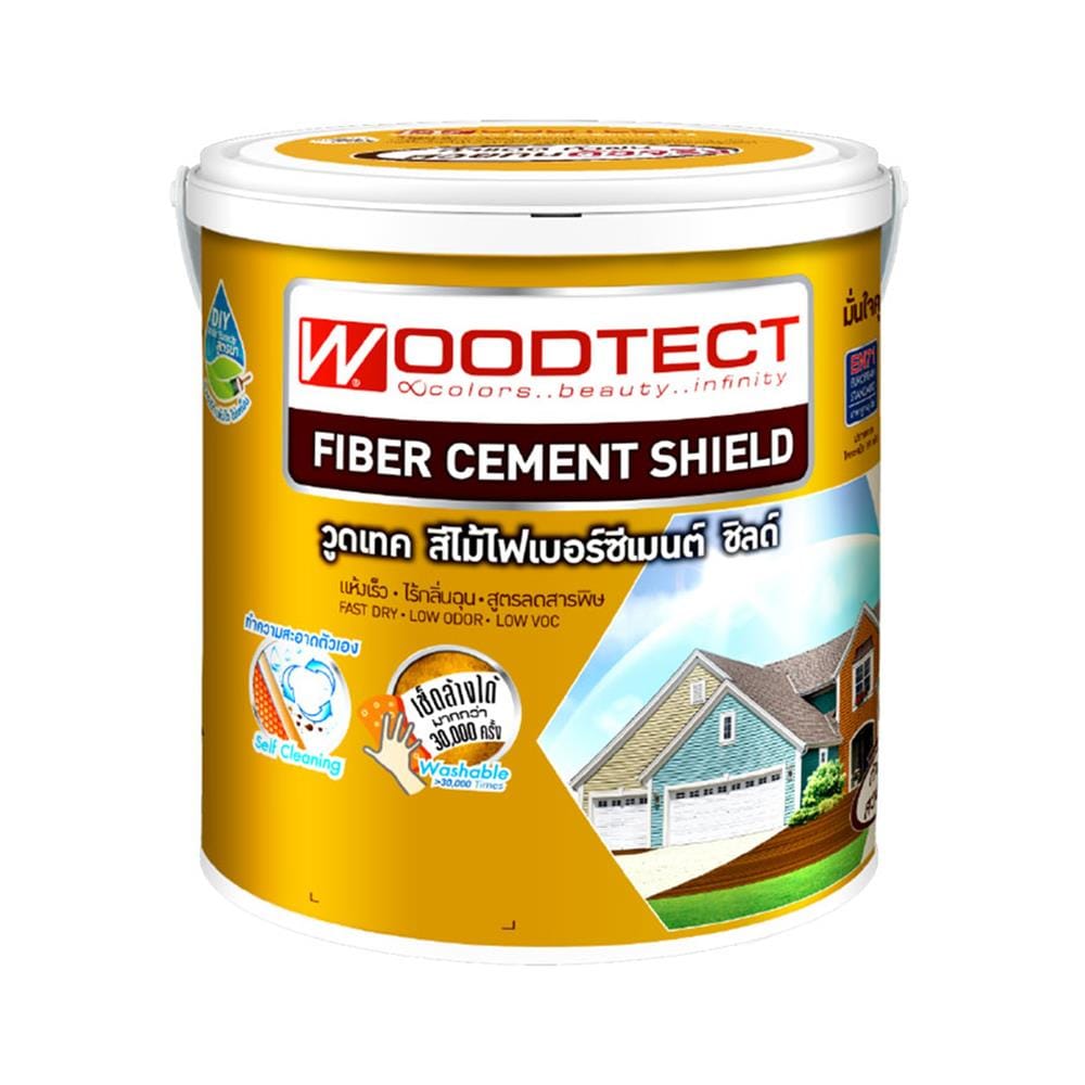 สีทาไม้ฝาไฟเบอร์ซีเมนต์ WOODTECT FO203 สีน้ำตาล เงา 1 แกลลอน
