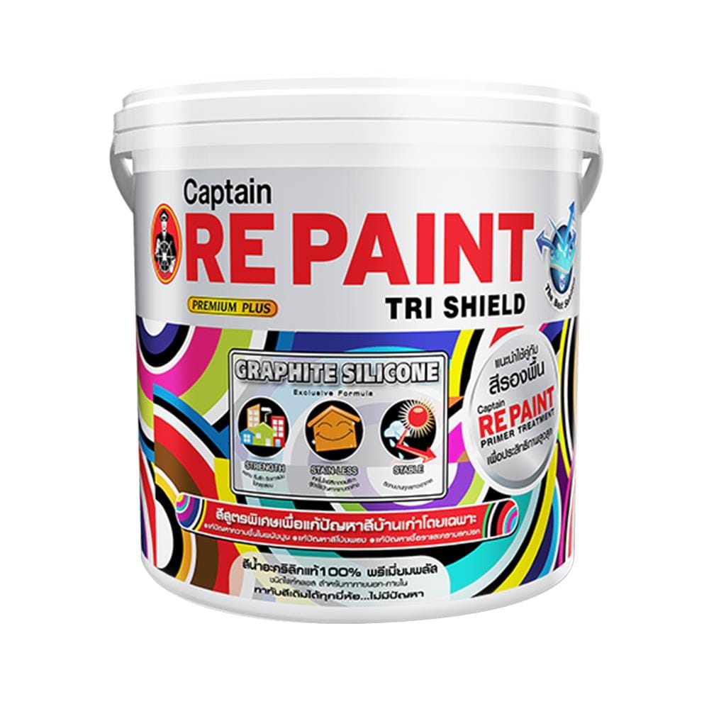 สีน้ำทาภายนอก CAPTAIN REPAINT BASE A เงา 1 แกลลอน